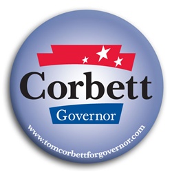 Tom Corbett For Governor Button - 2.25
