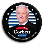 Tom Corbett For Governor Photo Button - 3
